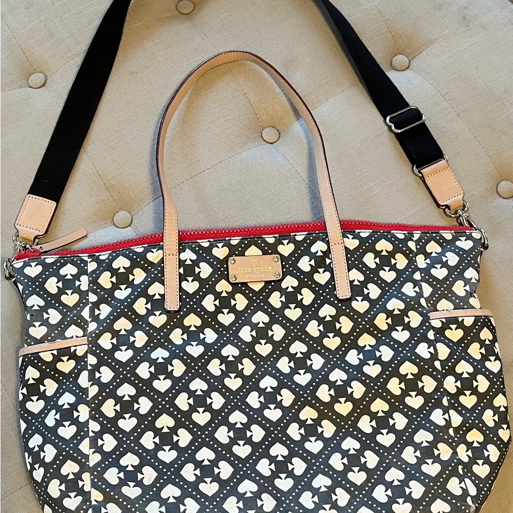 Kate Spade Black and Cream Patterned Tote